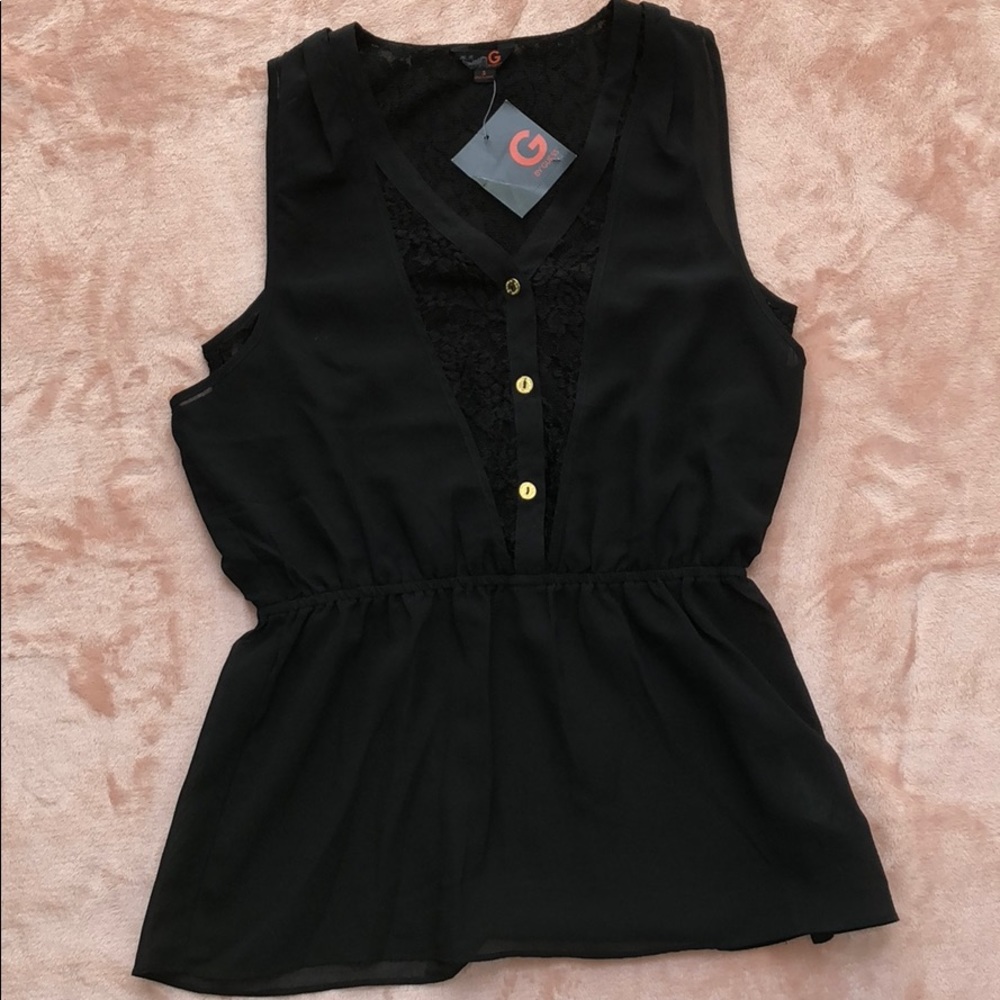 NWT Black lace top